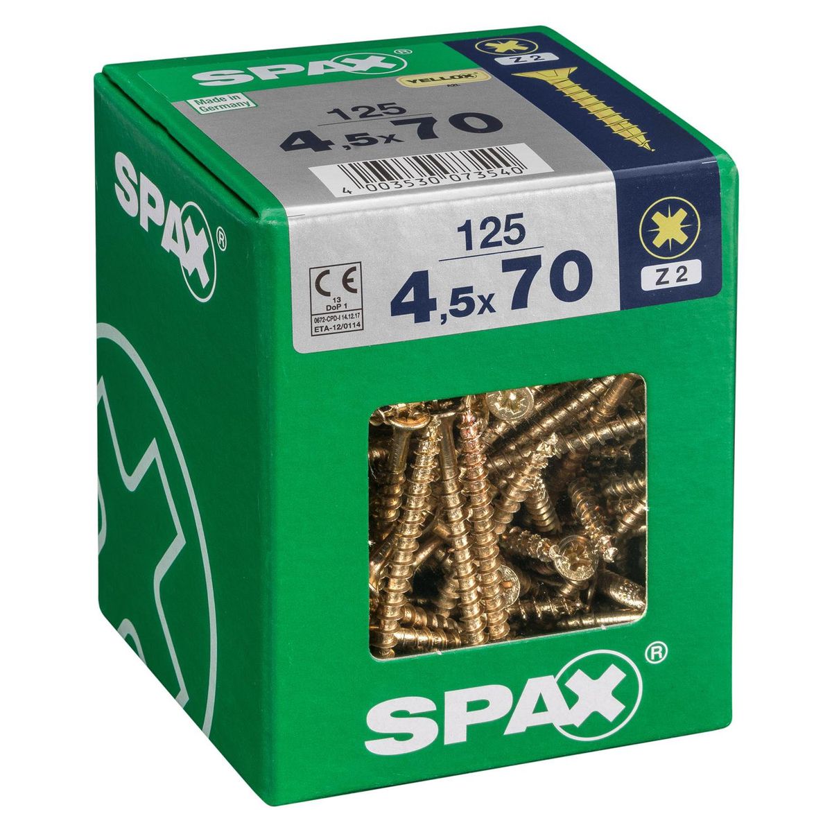 SPAX AMERICAN SCREW - Tornillo Spax Tirafondo Madera Aglomerada 70 mm 4.5 mm 125 unidad(es)
