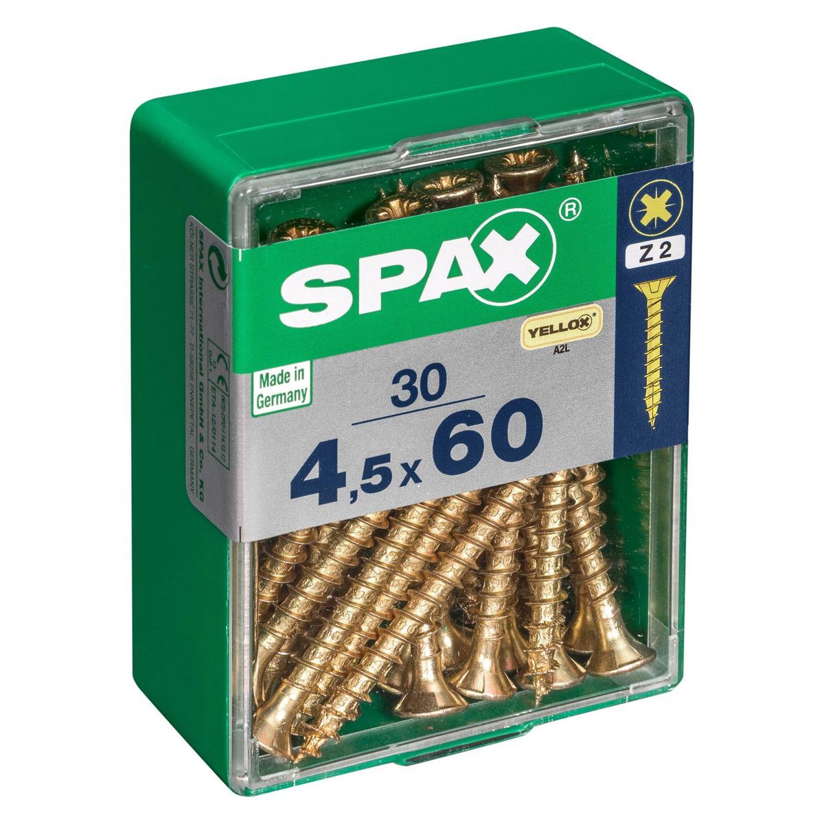 SPAX AMERICAN SCREW - Tornillo Tirafondo Madera Aglomerada 60 mm 4.5 mm 30 unidad(es)