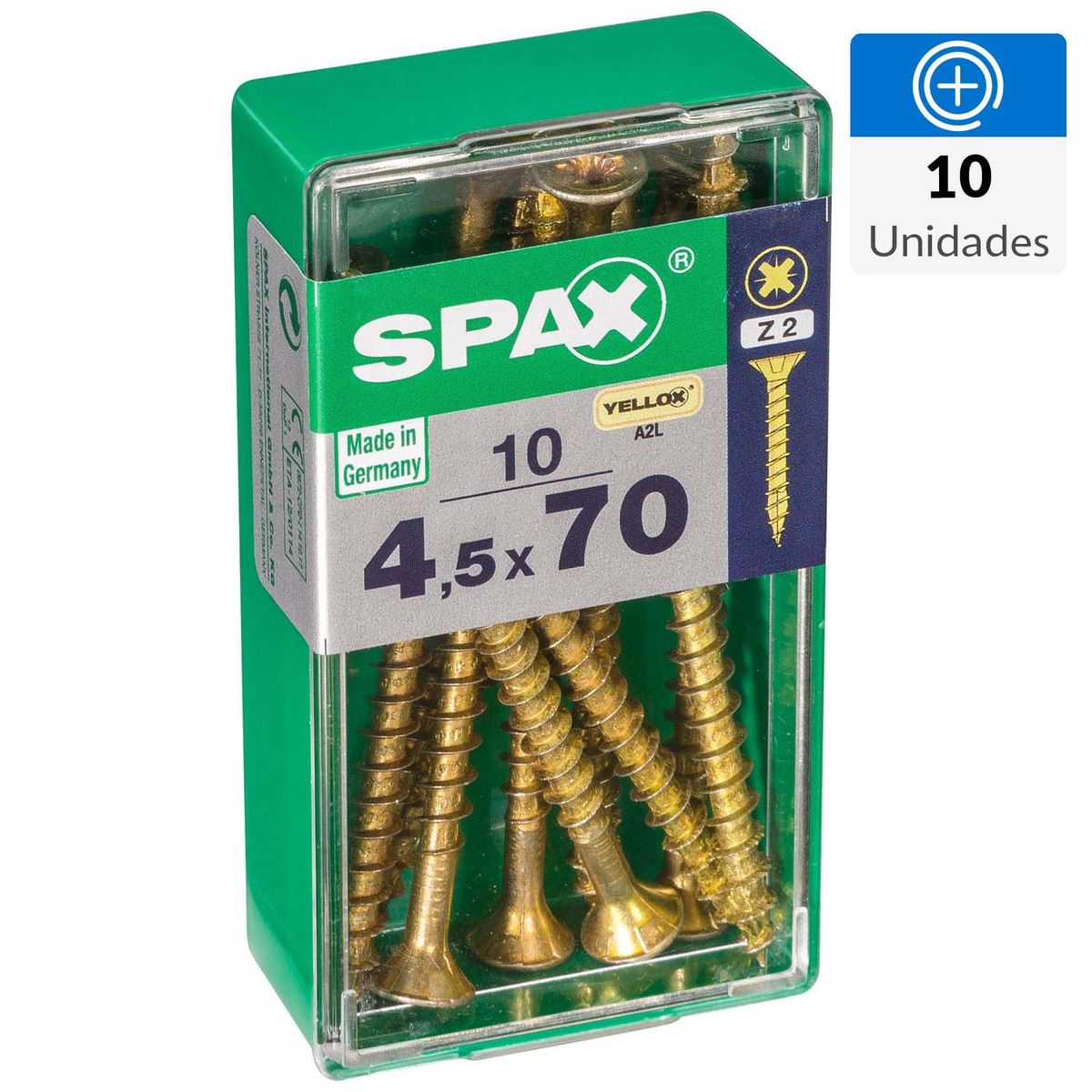 SPAX AMERICAN SCREW - Tornillo Spax Tirafondo Madera Aglomerada 70 mm 4.5 mm 10 unidad(es)
