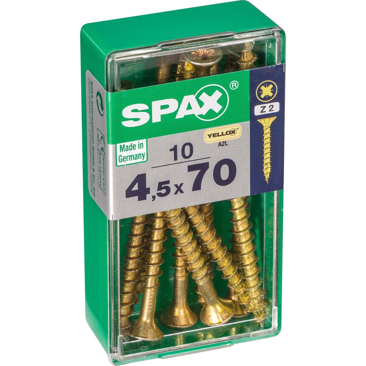 SPAX AMERICAN SCREW - Tornillo Spax Tirafondo Madera Aglomerada 70 mm 4.5 mm 10 unidad(es)