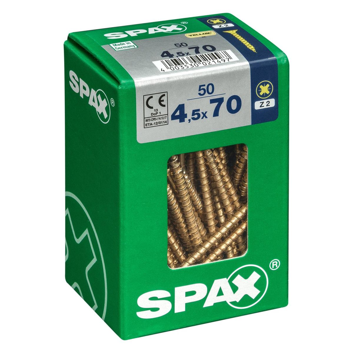 SPAX AMERICAN SCREW - Tornillo Spax Tirafondo Madera Aglomerada 70 mm 4.5 mm 50 unidad(es)