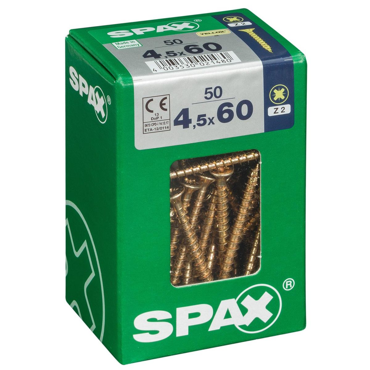 SPAX AMERICAN SCREW - Tornillo Spax Tirafondo Madera Aglomerada 60 mm 4.5 mm 50 unidad(es)
