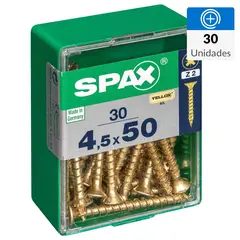 SPAX AMERICAN SCREW - Tornillo Spax Tirafondo Madera Aglomerada 50 mm 4.5 mm 30 unidad(es)