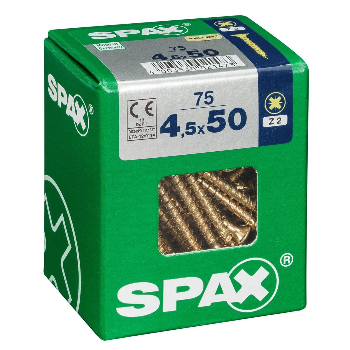 SPAX AMERICAN SCREW - Tornillo Spax Tirafondo Madera Aglomerada 50 mm 4.5 mm 75 unidad(es)