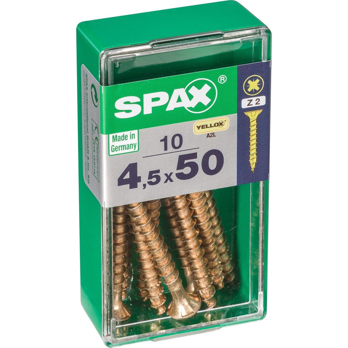 SPAX AMERICAN SCREW - Tornillo Spax Tirafondo Madera Aglomerada 50 mm 4.5 mm 10 unidad(es)