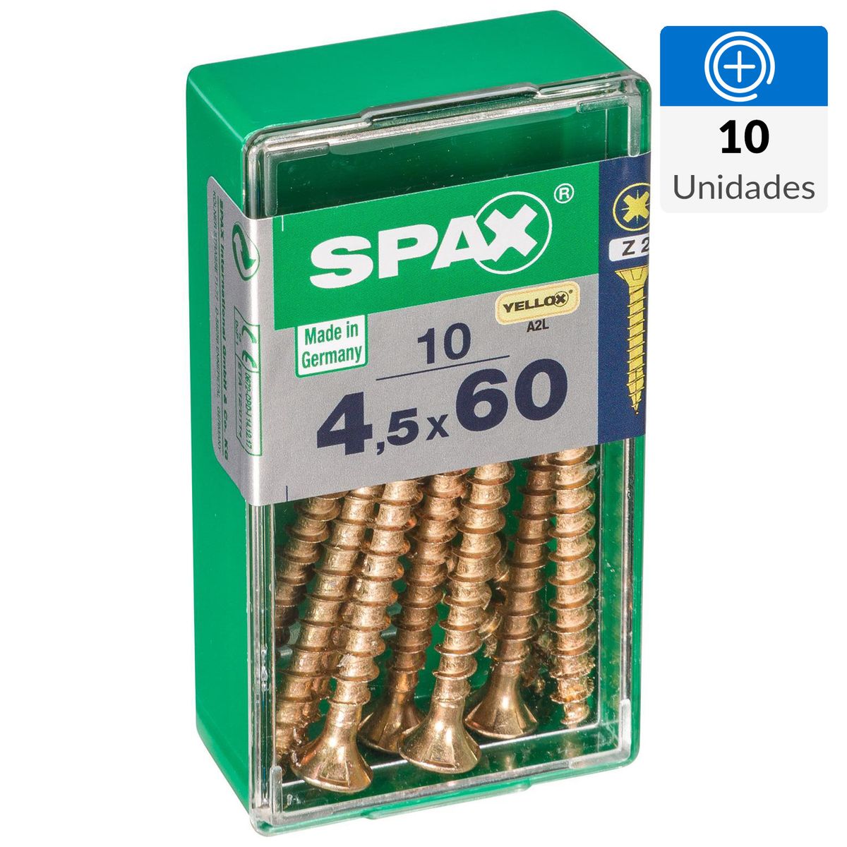 SPAX AMERICAN SCREW - Tornillo Spax Tirafondo Madera Aglomerada 60 mm 4.5 mm 10 unidad(es)