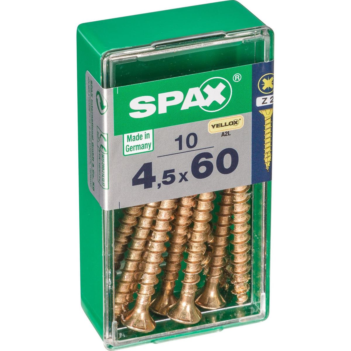 SPAX AMERICAN SCREW - Tornillo Spax Tirafondo Madera Aglomerada 60 mm 4.5 mm 10 unidad(es)