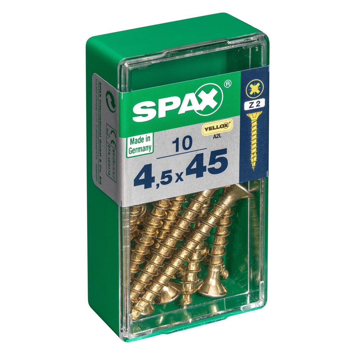 SPAX AMERICAN SCREW - Tornillo Spax Tirafondo Madera Aglomerada 45 mm 4.5 mm 10 unidad(es)