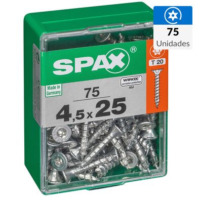 Tornillo spax cabeza plana torx wirox 4,5x25 75Pz