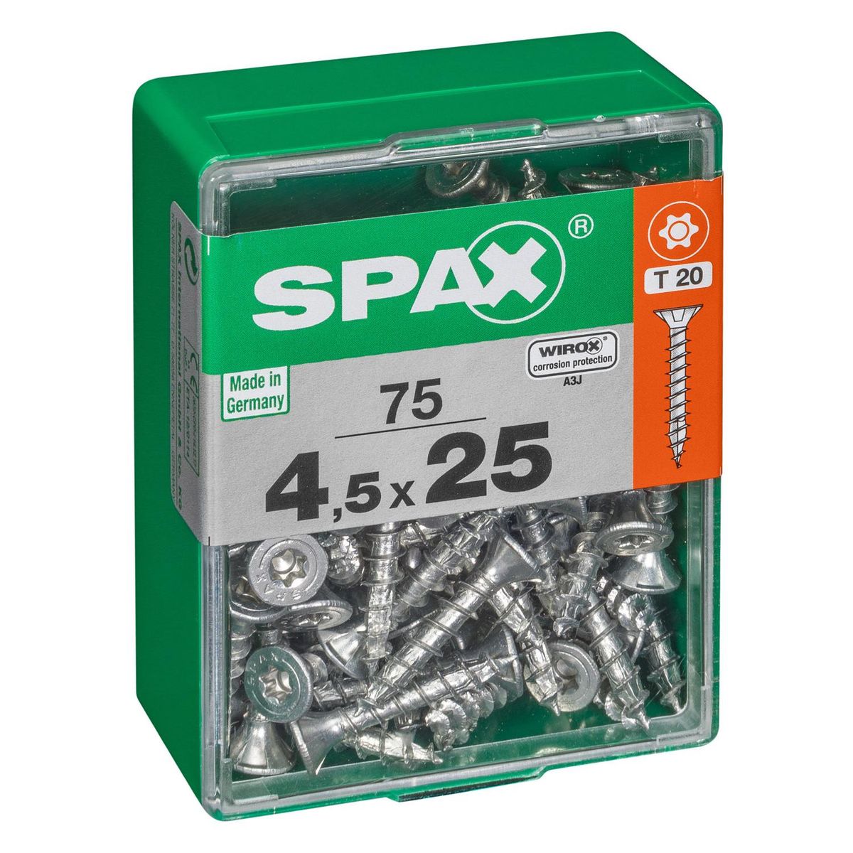 SPAX AMERICAN SCREW - Tornillo Spax Tirafondo Madera Aglomerada 25 mm 4.5 mm 75 unidad(es)