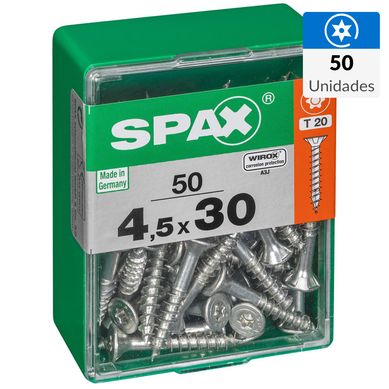 Tornillo spax cabeza plana torx wirox 4,5x30 50Pz