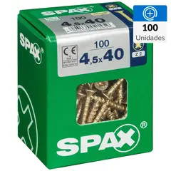 SPAX AMERICAN SCREW - Tornillo Tirafondo Madera Aglomerada 40 mm 4.5 mm 100 unidad(es)