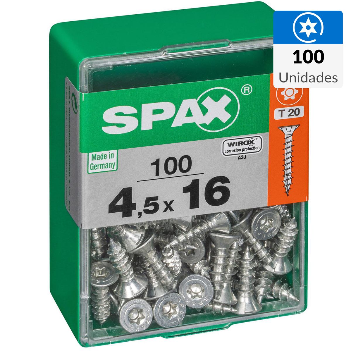 SPAX AMERICAN SCREW - Tornillo Spax Tirafondo Madera Aglomerada 16 mm 4.5 mm 100 unidad(es)