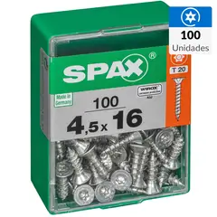 SPAX AMERICAN SCREW - Tornillo Tirafondo Madera Aglomerada 16 mm 4.5 mm 100 unidad(es)