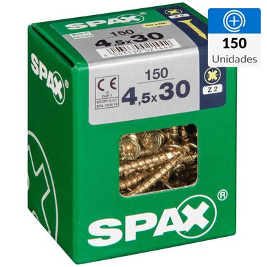 Tornillo spax cabeza plana pozidrive yellox 4,5x30 150Pz