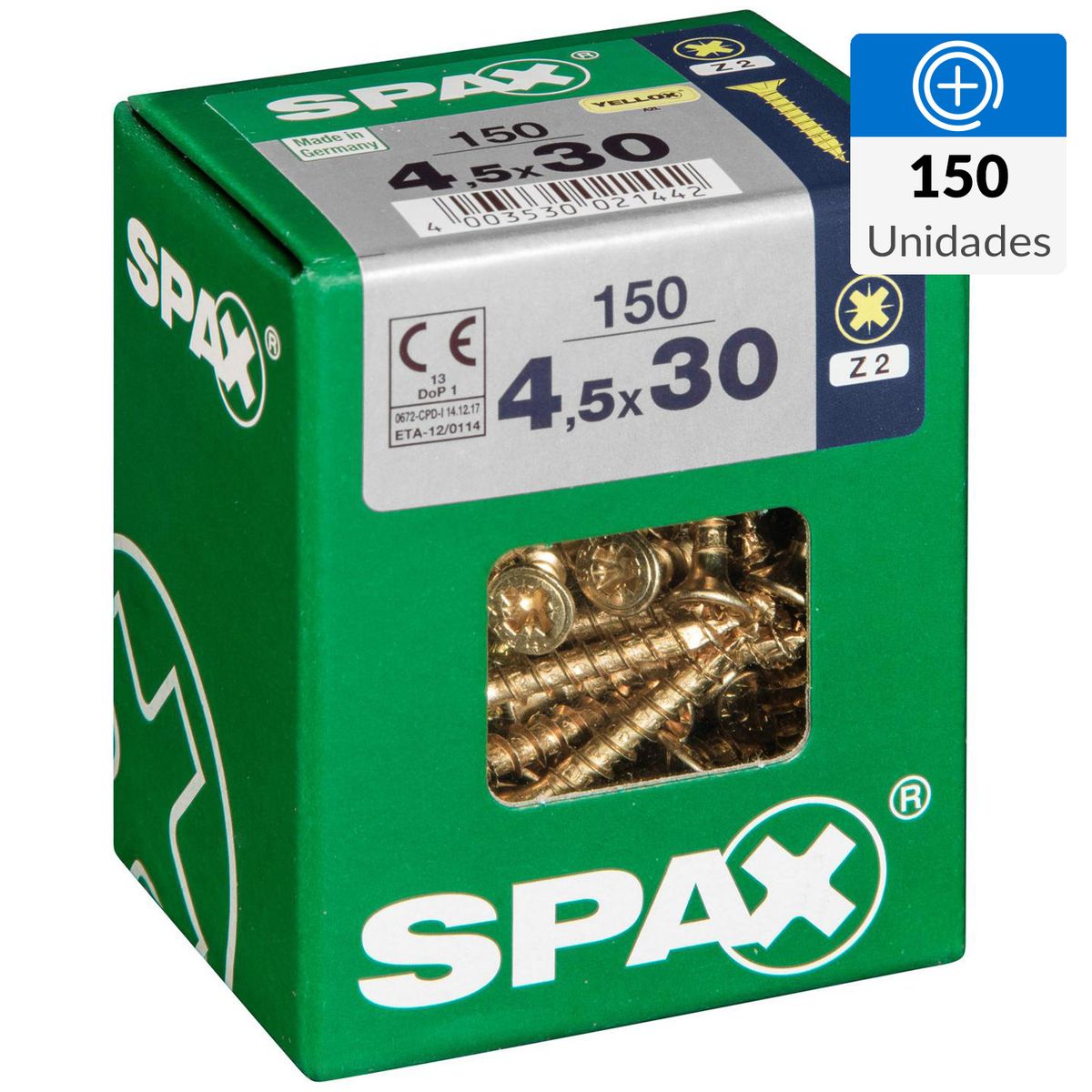 SPAX AMERICAN SCREW - Tornillo Spax Tirafondo Madera Aglomerada 30 mm 4.5 mm 150 unidad(es)