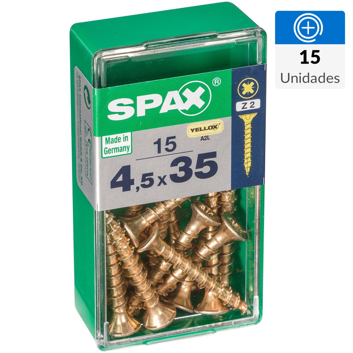 SPAX AMERICAN SCREW - Tornillo Spax Tirafondo Madera Aglomerada 35 mm 4.5 mm 15 unidad(es)