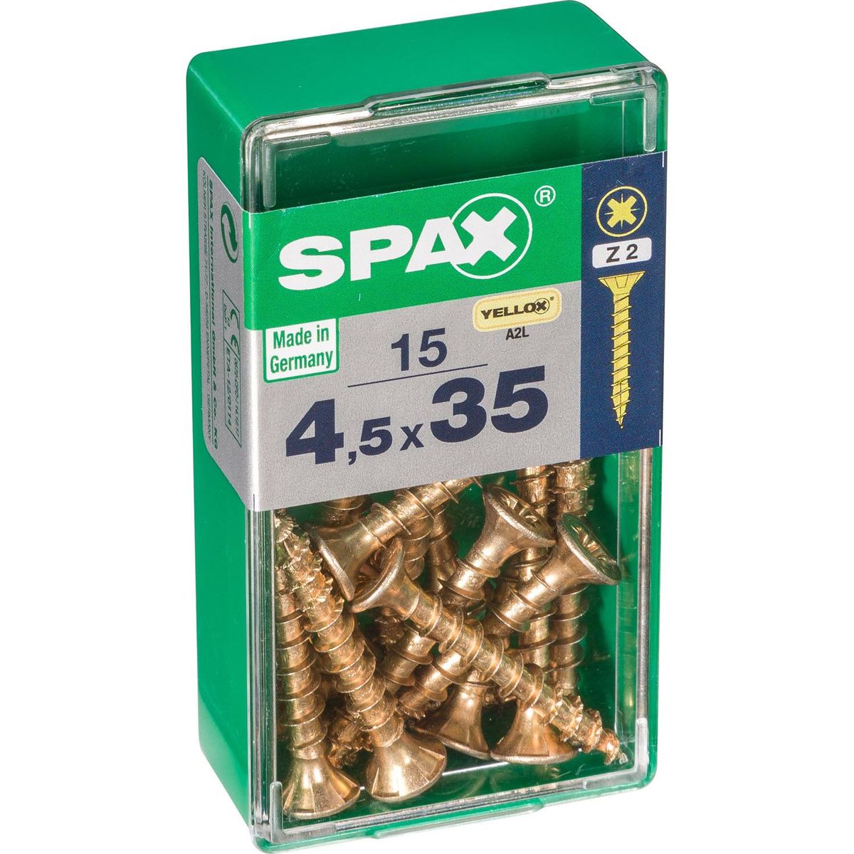 SPAX AMERICAN SCREW - Tornillo Spax Tirafondo Madera Aglomerada 35 mm 4.5 mm 15 unidad(es)