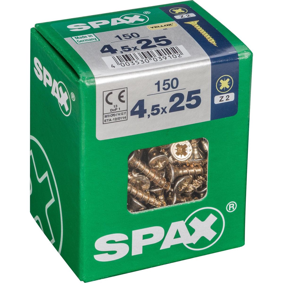 SPAX AMERICAN SCREW - Tornillo Spax Tirafondo Madera Aglomerada 25 mm 4.5 mm 150 unidad(es)