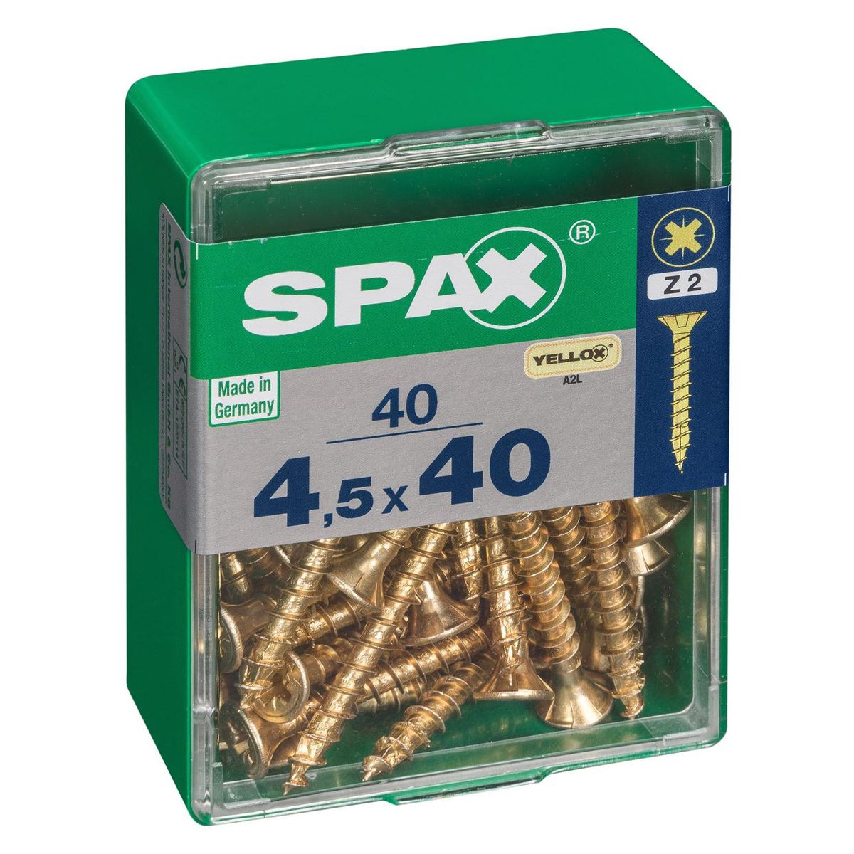 SPAX AMERICAN SCREW - Tornillo Tirafondo Madera Aglomerada 40 mm 4.5 mm 40 unidad(es)
