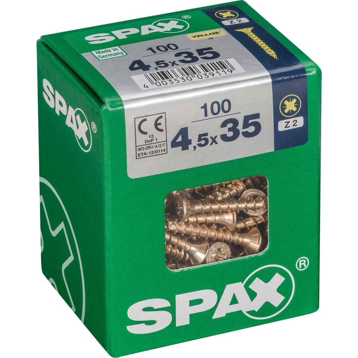 SPAX AMERICAN SCREW - Tornillo Spax Tirafondo Madera Aglomerada 35 mm 4.5 mm 100 unidad(es)