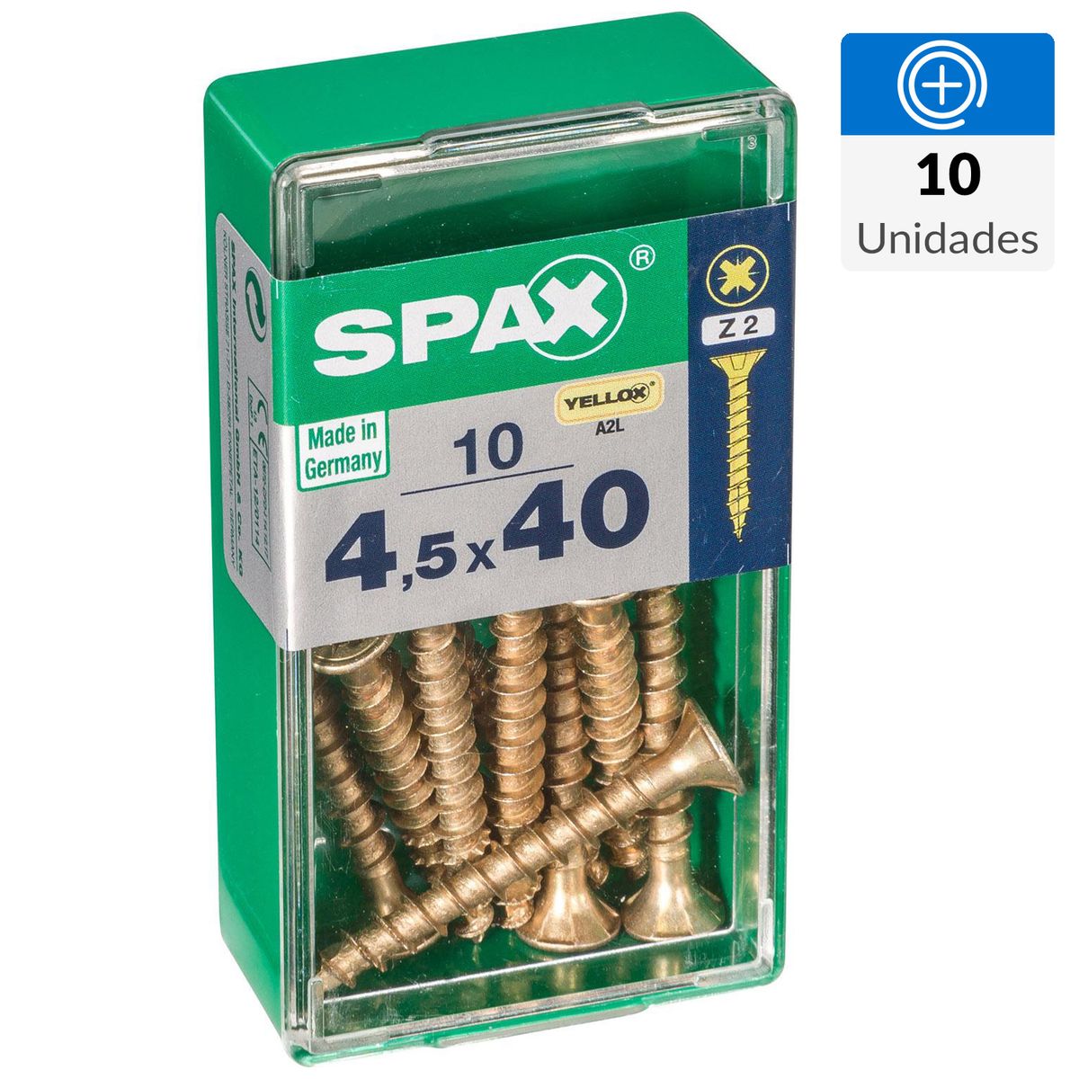 SPAX AMERICAN SCREW - Tornillo Spax Tirafondo Madera Aglomerada 40 mm 4.5 mm 10 unidad(es)