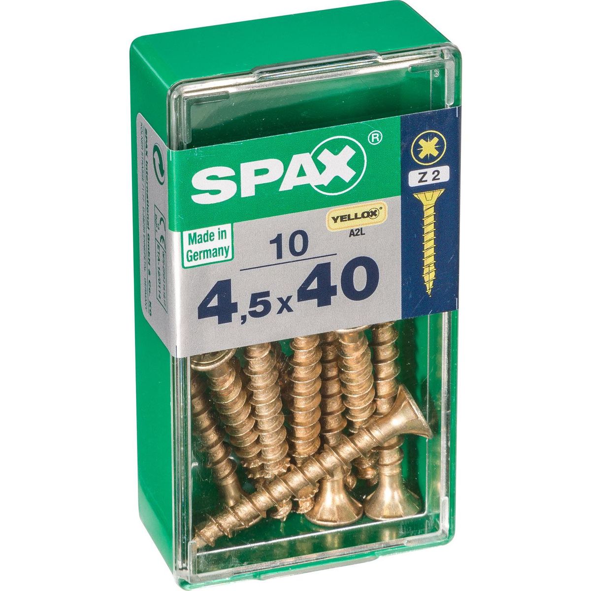 SPAX AMERICAN SCREW - Tornillo Spax Tirafondo Madera Aglomerada 40 mm 4.5 mm 10 unidad(es)