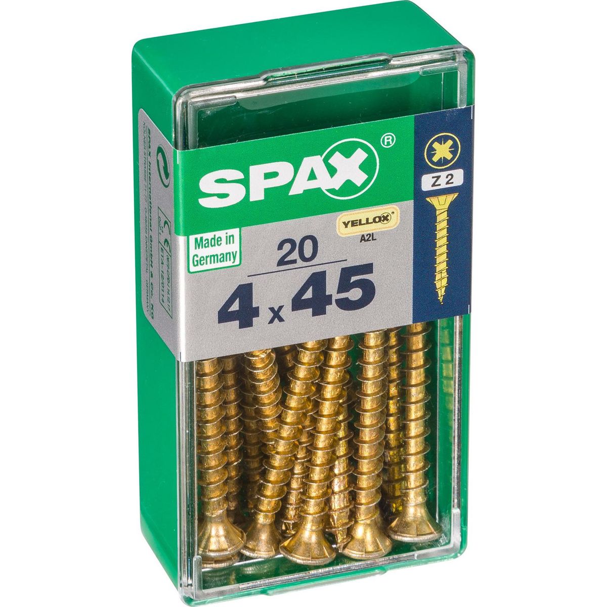 SPAX AMERICAN SCREW - Tornillo Spax Tirafondo Madera Aglomerada 45 mm 4 mm 20 unidad(es)