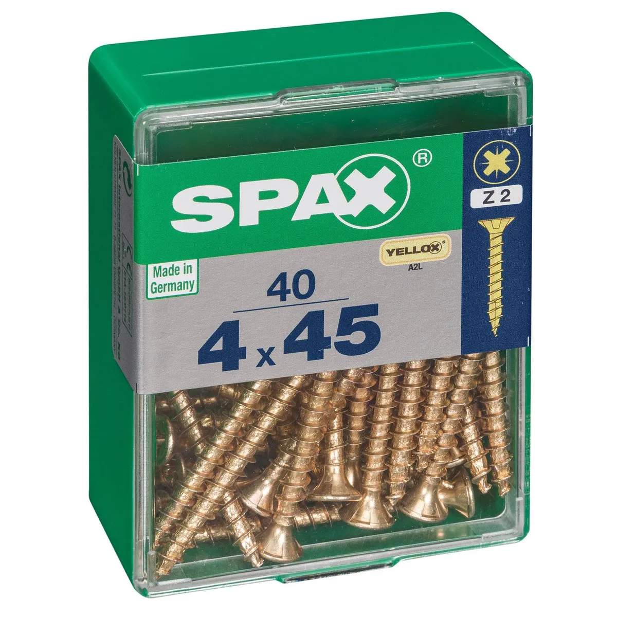 SPAX AMERICAN SCREW - Tornillo Spax Tirafondo Madera Aglomerada 45 mm 4 mm 40 unidad(es)