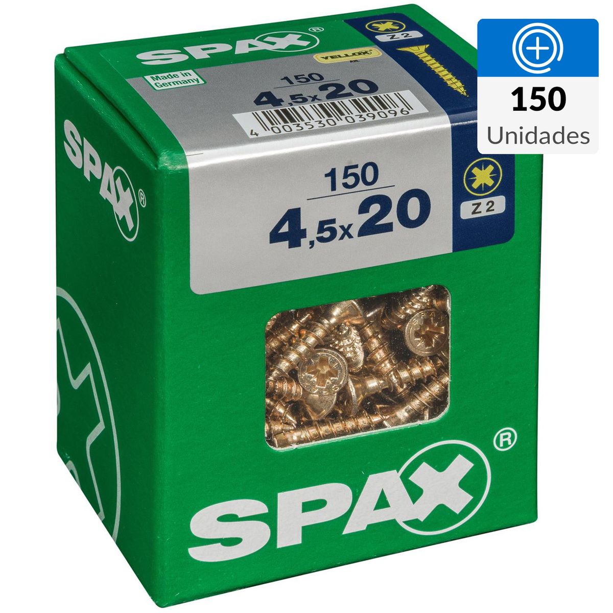 SPAX AMERICAN SCREW - Tornillo Spax Tirafondo Madera Aglomerada 20 mm 4.5 mm 150 unidad(es)