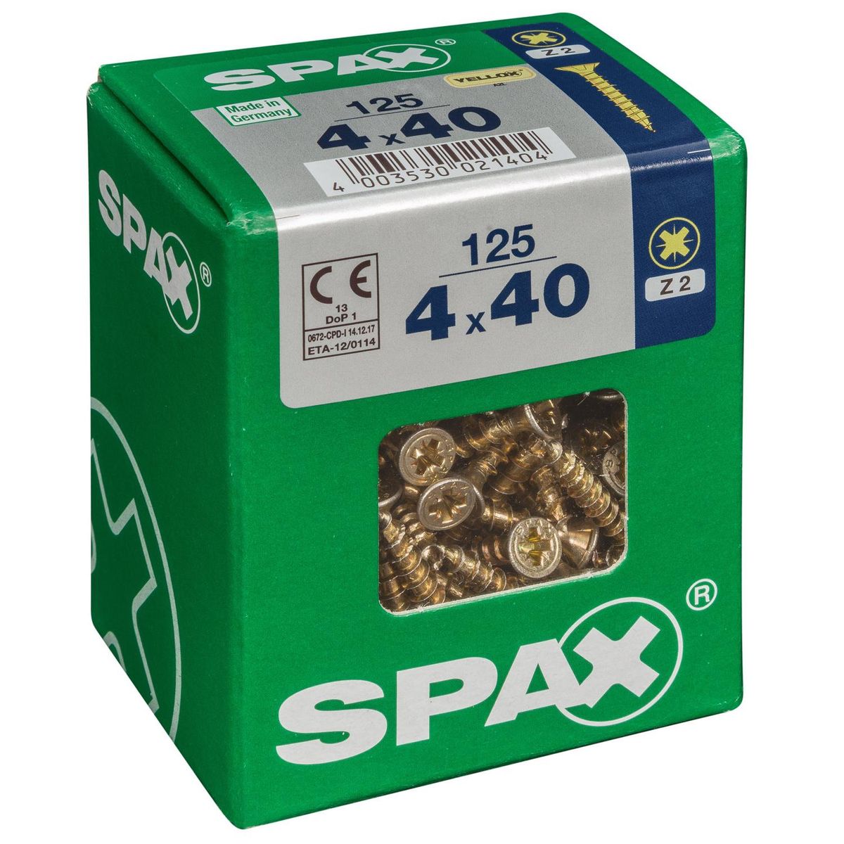 SPAX AMERICAN SCREW - Tornillo Spax Tirafondo Madera Aglomerada 40 mm 4 mm 125 unidad(es)