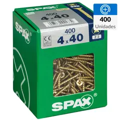 SPAX AMERICAN SCREW - Tornillo Tirafondo Madera Aglomerada 40 mm 4 mm 400 unidad(es)
