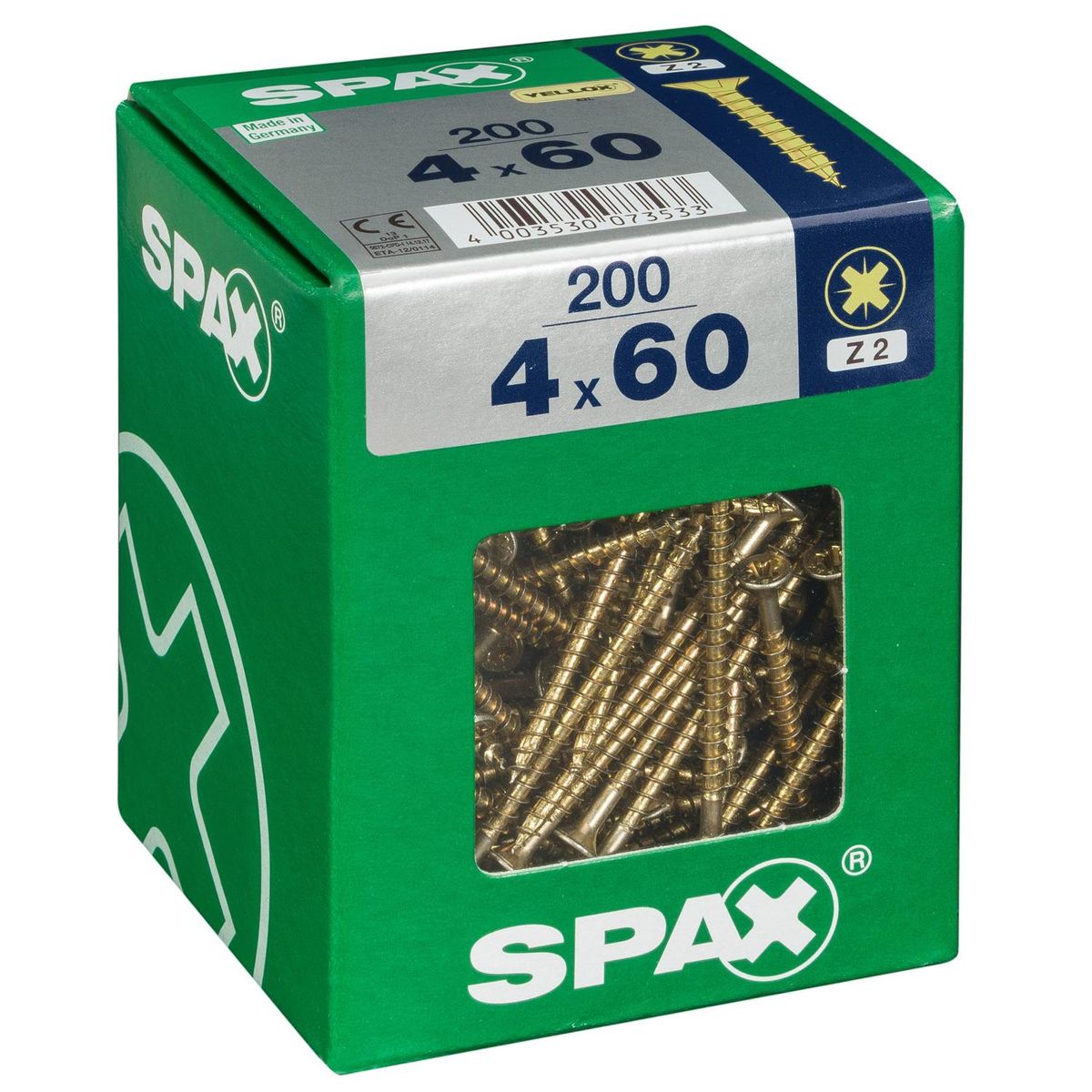 SPAX AMERICAN SCREW - Tornillo Spax Tirafondo Madera Aglomerada 60 mm 4 mm 200 unidad(es)