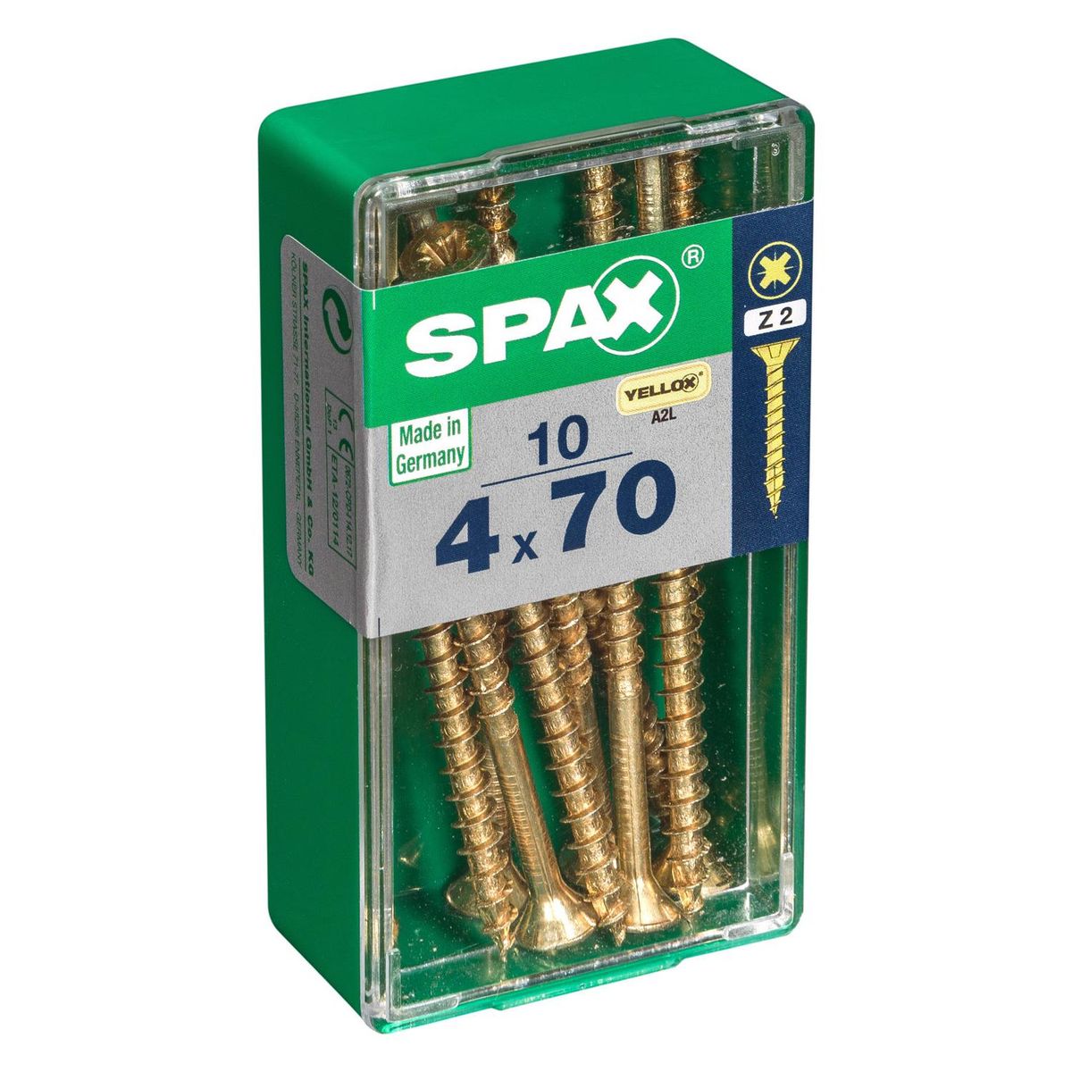 SPAX AMERICAN SCREW - Tornillo Spax Tirafondo Madera Aglomerada 70 mm 4 mm 10 unidad(es)