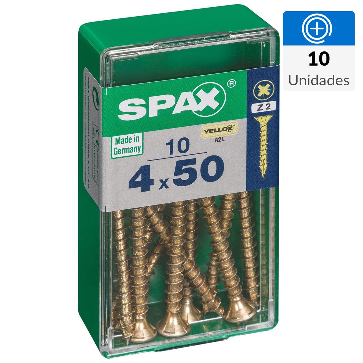 SPAX AMERICAN SCREW - Tornillo Spax Tirafondo Madera Aglomerada 50 mm 4 mm 10 unidad(es)