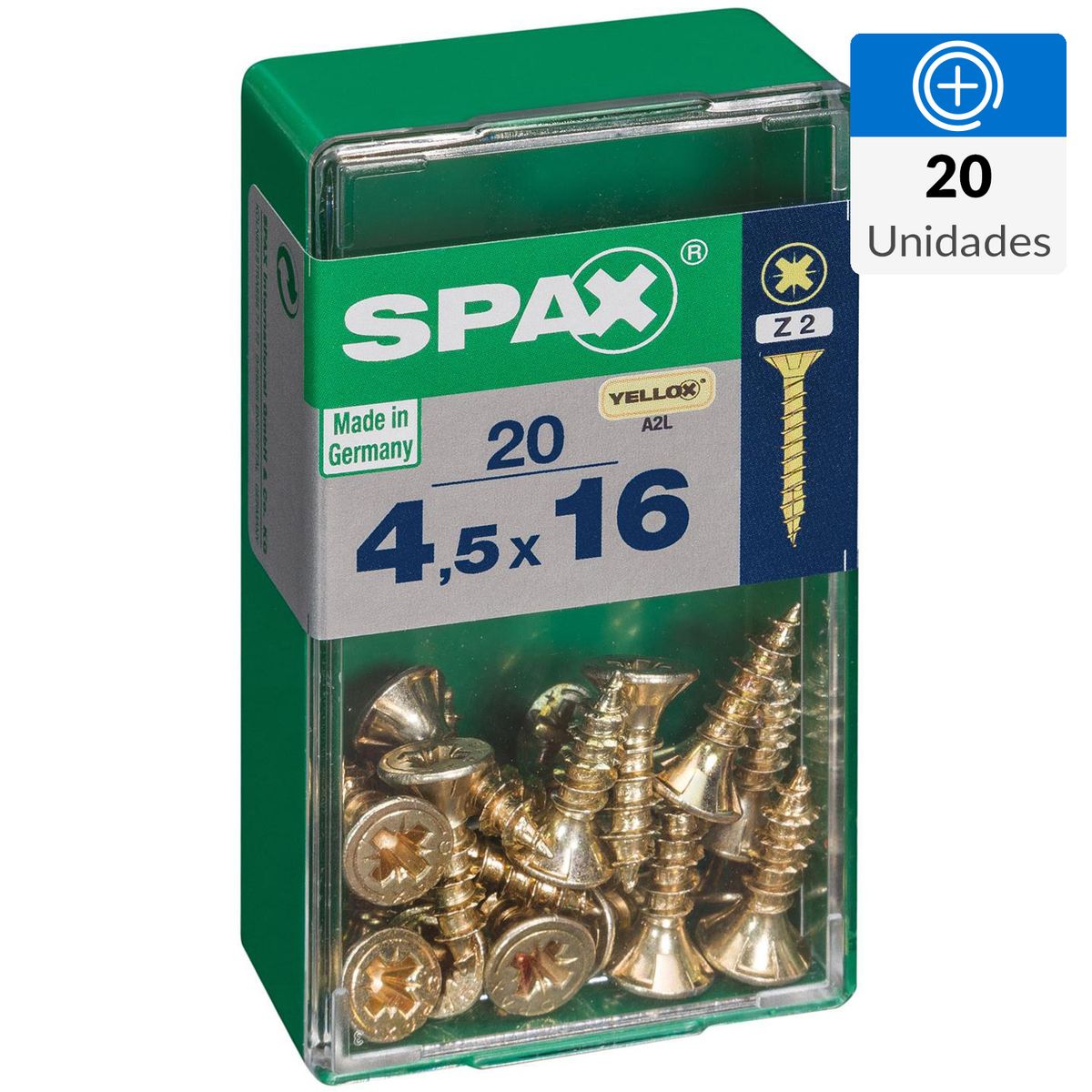 SPAX AMERICAN SCREW - Tornillo Spax Tirafondo Madera Aglomerada 16 mm 4.5 mm 20 unidad(es)
