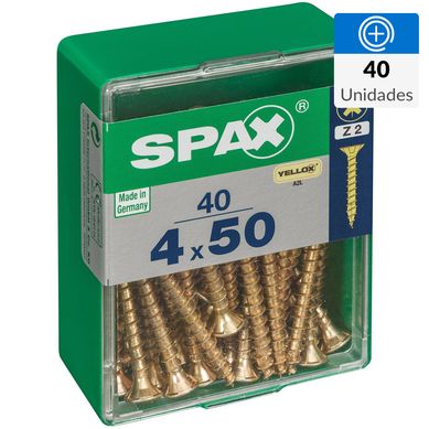Tornillo Spax Tirafondo Cabeza Plana Madera Aglomerada 50 mm 4 mm 40 Unidades