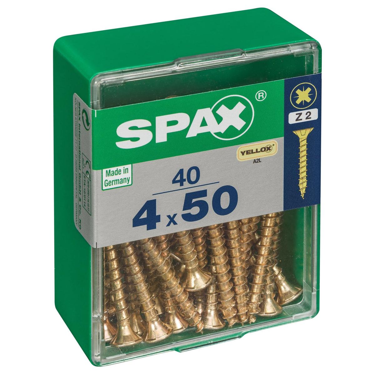 SPAX AMERICAN SCREW - Tornillo Spax Tirafondo Madera Aglomerada 50 mm 4 mm 40 unidad(es)