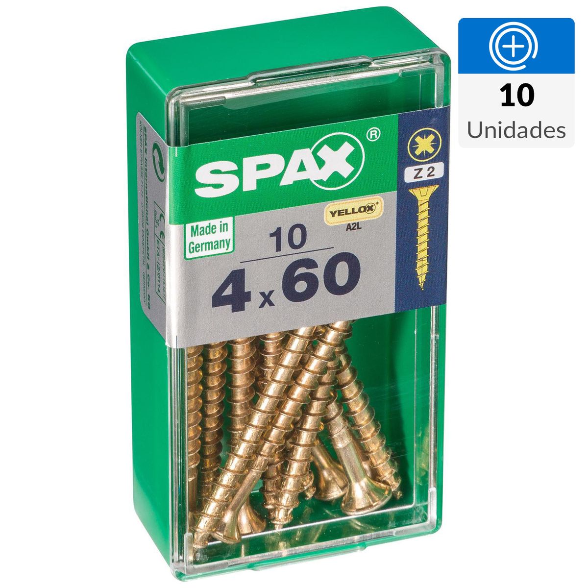 SPAX AMERICAN SCREW - Tornillo Spax Tirafondo Madera Aglomerada 60 mm 4 mm 10 unidad(es)