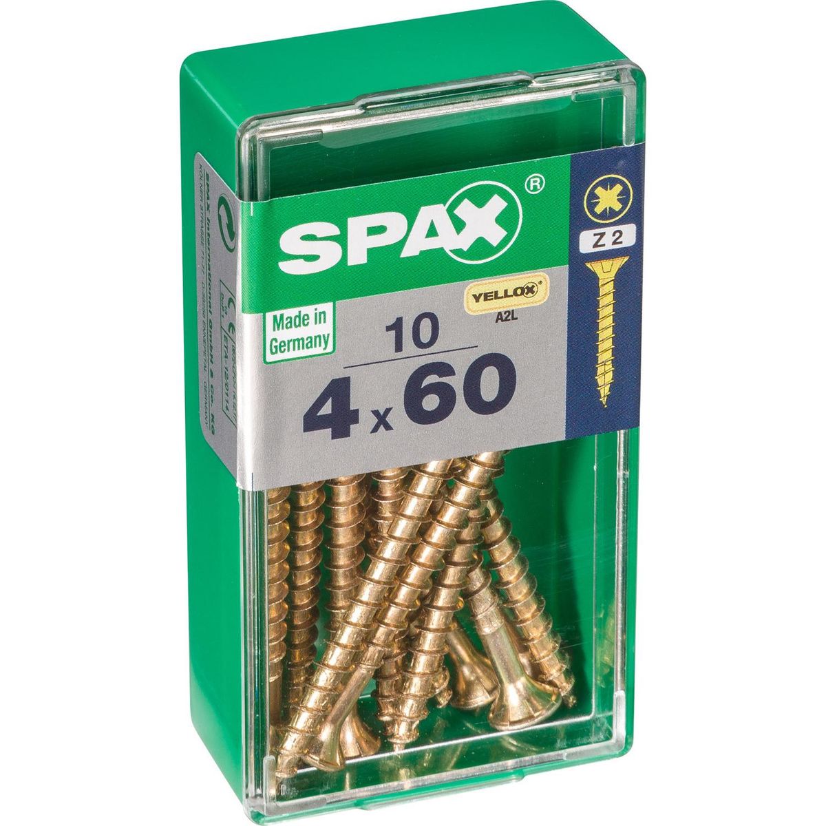 SPAX AMERICAN SCREW - Tornillo Spax Tirafondo Madera Aglomerada 60 mm 4 mm 10 unidad(es)