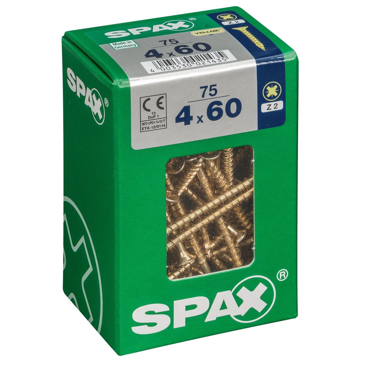 SPAX AMERICAN SCREW - Tornillo Spax Tirafondo Madera Aglomerada 60 mm 4 mm 75 unidad(es)