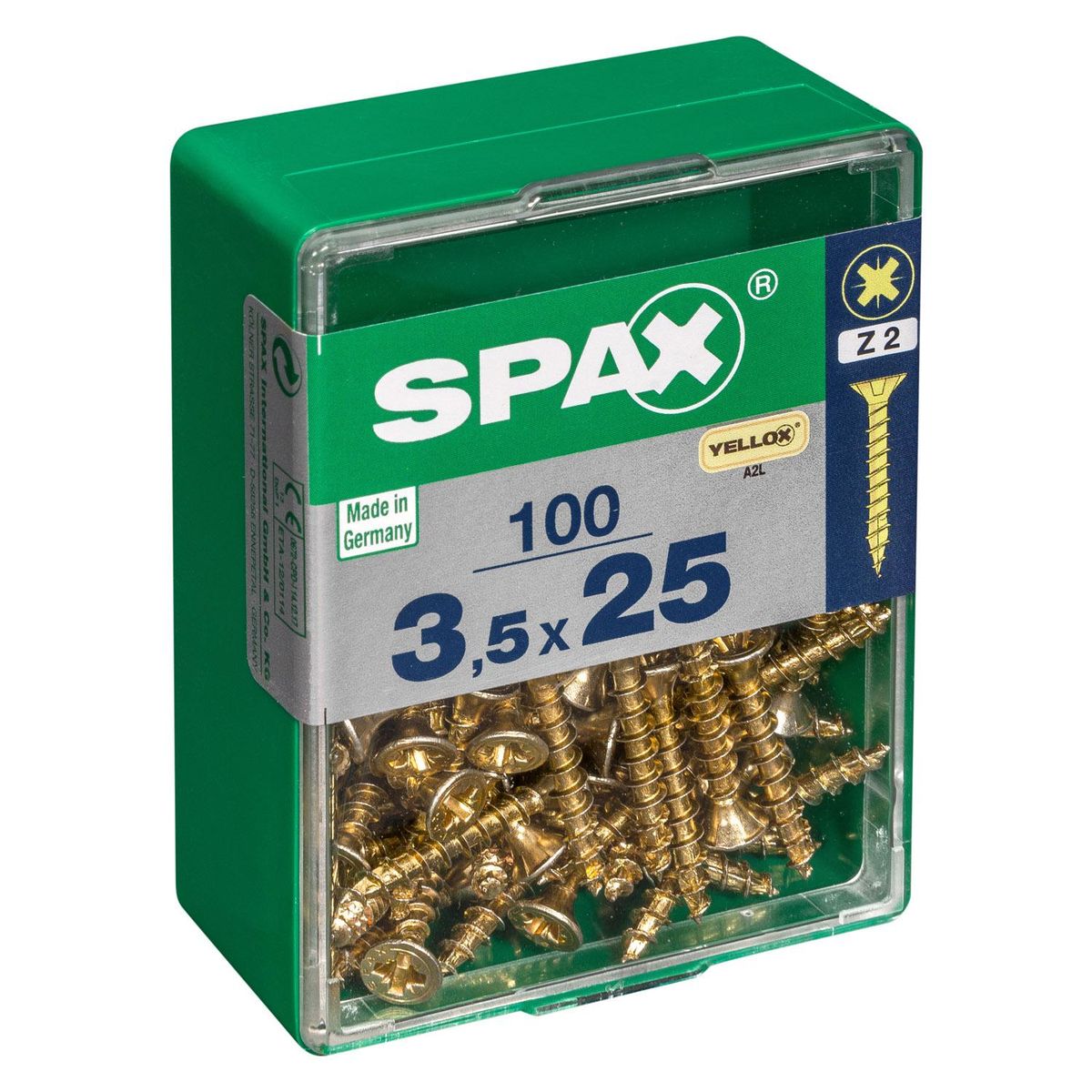 SPAX AMERICAN SCREW - Tornillo Spax Tirafondo Madera Aglomerada 25 mm 3.5 mm 100 unidad(es)