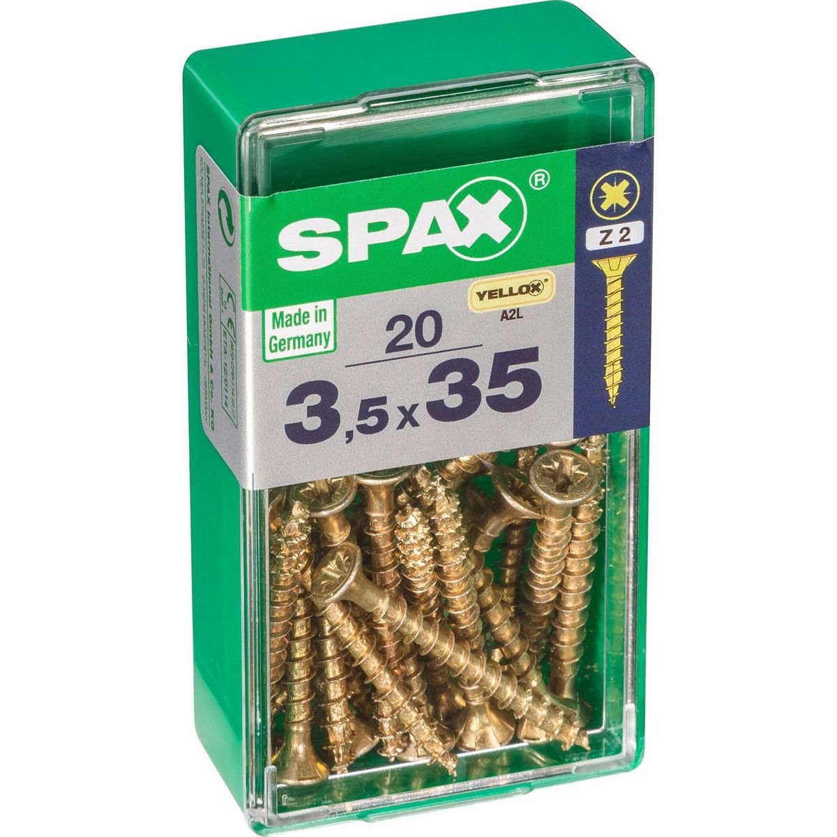 SPAX AMERICAN SCREW - Tornillo Spax Tirafondo Madera Aglomerada 35 mm 3.5 mm 20 unidad(es)