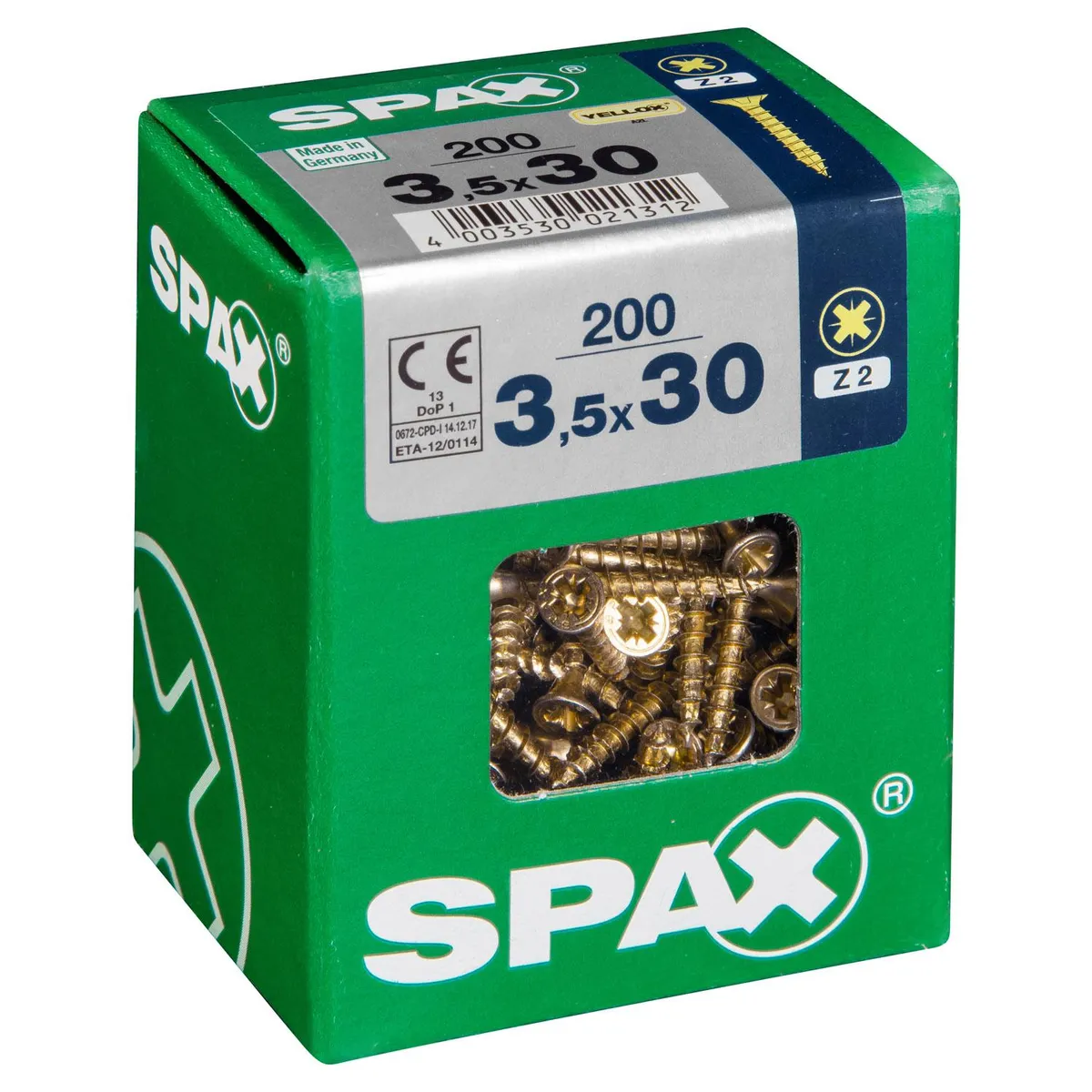 SPAX AMERICAN SCREW - Tornillo Tirafondo Madera Aglomerada 30 mm 3.5 mm 200 unidad(es)