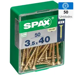SPAX AMERICAN SCREW - Tornillo Tirafondo Madera Aglomerada 40 mm 3.5 mm 50 unidad(es)