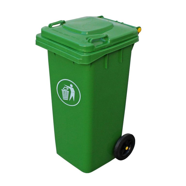 SIGNET Basurero Contenedor 240 L Verde Con 2 Ruedas Para Traslado