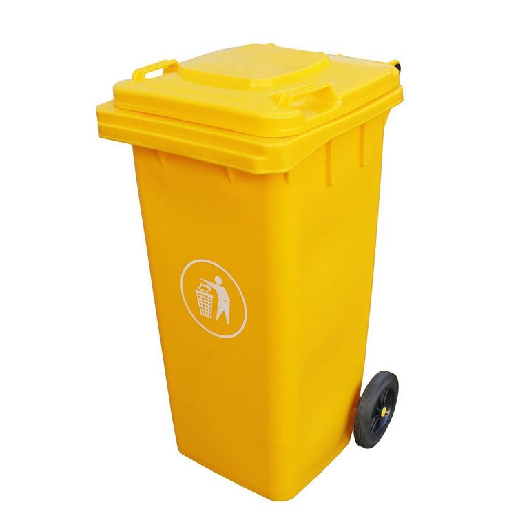 SIGNET Basurero Classics 120 L Amarillo Con 2 Ruedas Para Traslado