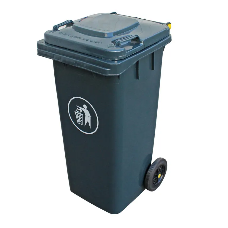 SIGNET Basurero Contenedor 120 L Con Ruedas Para Residuos Gris