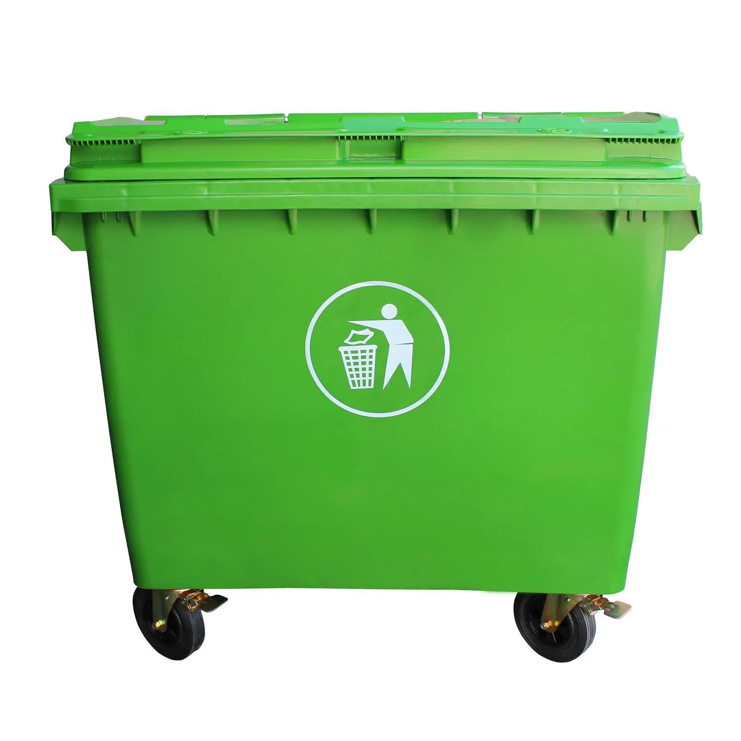 Contenedor Basura Signet Classics 660 L Verde Con Ruedas Hdpe