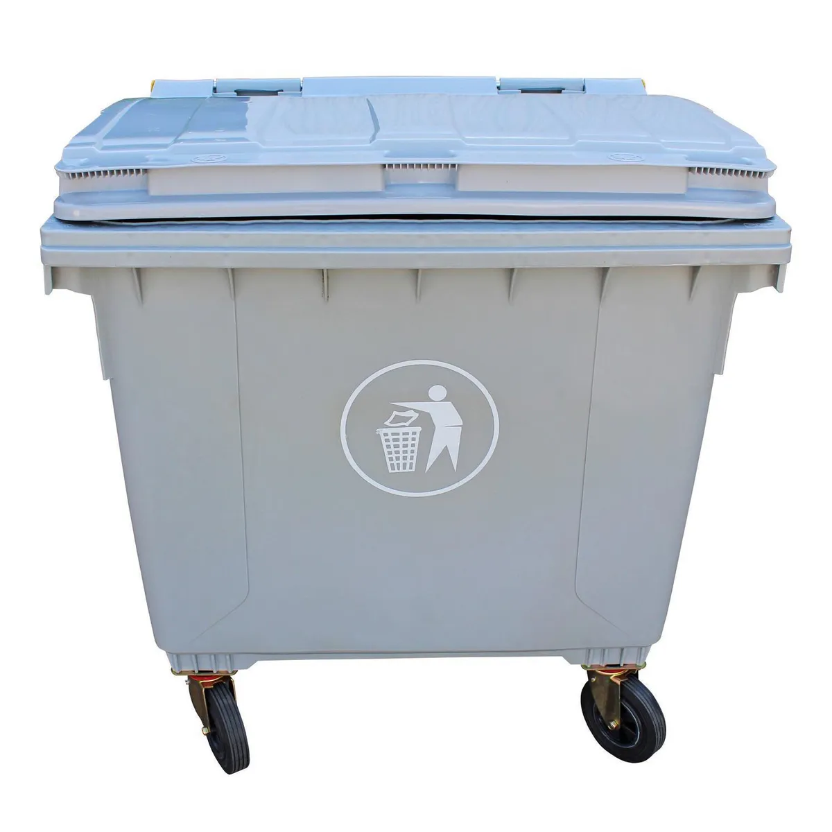 SIGNET CLASSICS - Contenedor Basura Signet 1100 L Gris Con 4 Ruedas Alta Resistencia